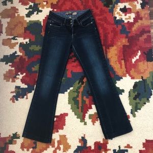 Paige Jean Flared Leg Dark Denim